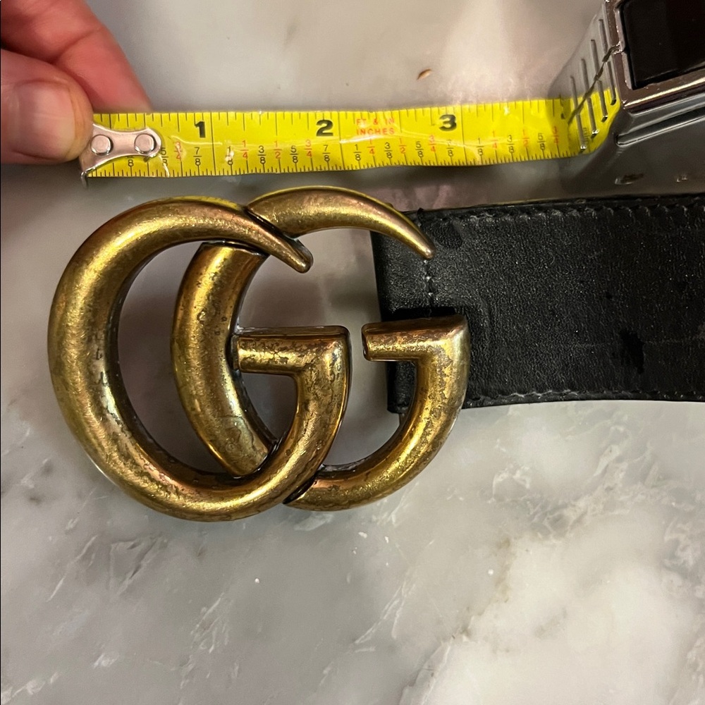 Gucci Marmot Black Leather Belt - Picture 9 of 14